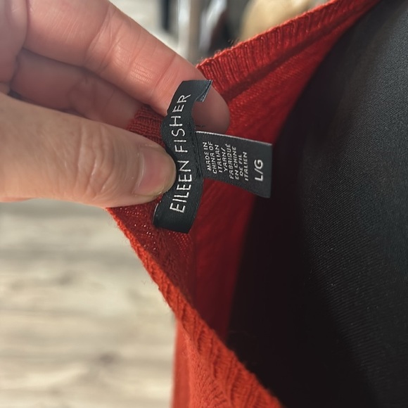 Eileen Fisher 100% Merino Wool Tunic Sweater Rust Orange Size L - Picture 4 of 5